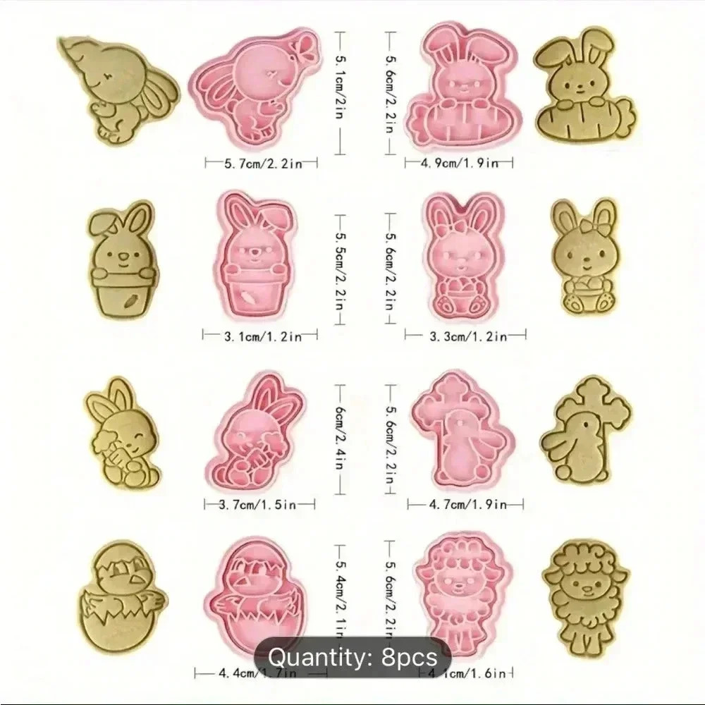 Cookie cutters with stampers, Easter theme